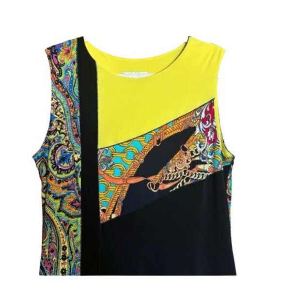 Joseph Ribkoff Color Block Print Sleeveless Shift Dress - LNC - Picture 4 of 6
